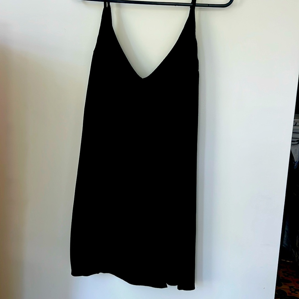 Reformation Black Slip Mini Dress